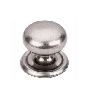 Top Knobs M25 Britannia 1 1/4" Brass Mushroom Shaped Victoria Cabinet Knob with Backplate in Pewter Antique