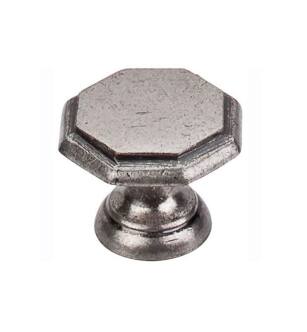 Top Knobs M6 Britannia 1 1/4" Brass Geometric Shaped Devon Cabinet Knob in Pewter Antique