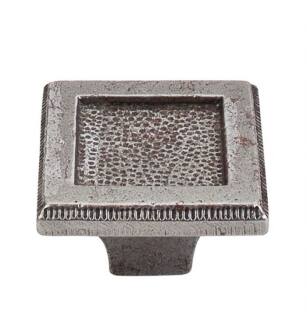 Top Knobs M1819 Britannia 2" Cast Iron Square Shaped Square Inset Cabinet Knob in Cast Iron