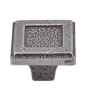 Top Knobs M1820 Britannia 1 3/8" Cast Iron Square Shaped Square Inset Cabinet Knob in Cast Iron