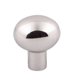 Top Knobs M2067 Aspen II 1 1/4" Cast Bronze Oval Shaped Small Egg Cabinet Knob in Polished Nickel