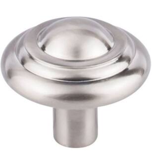 Top Knobs M2035 Aspen II 1 3/4" Cast Bronze Mushroom Shaped Button Cabinet Knob in Brushed Satin Nickel