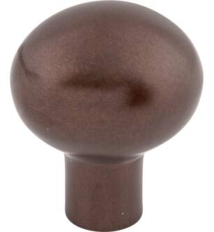 Top Knobs M1528 Aspen 1 1/4" Cast Bronze Oval Shaped Cabinet Knob in Mahogany Bronze