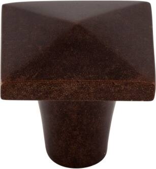 Top Knobs M1518 Aspen 1 1/4" Cast Bronze Square Shaped Cabinet Knob in Mahogany Bronze
