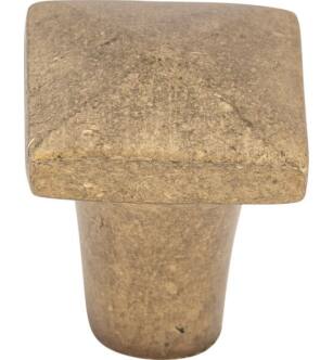 Top Knobs M1511 Aspen 7/8" Cast Bronze Square Shaped Cabinet Knob in Light Bronze