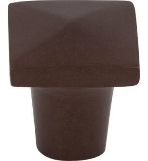 Top Knobs M1508 Aspen 3/4" Cast Bronze Square Shaped Cabinet Knob in Mahogany Bronze