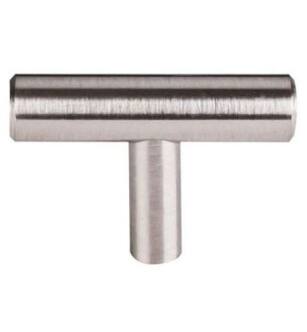 Top Knobs M1885 Bar Pulls 2" Steel T-Handle Shaped Cabinet Knob in Brushed Satin Nickel