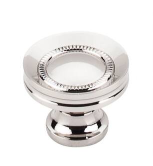 Top Knobs M1325 Asbury 1 1/4" Brass Mushroom Shaped Button Faced Cabinet Knob in Polished Nickel
