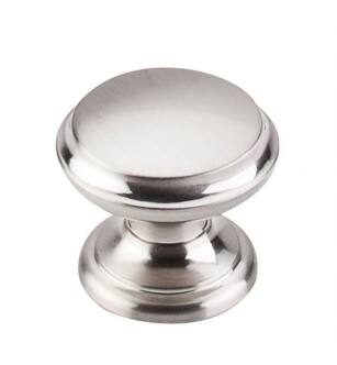 Top Knobs M1303 Asbury 1 3/8" Zinc Alloy Mushroom Shaped Flat Top Cabinet Knob in Brushed Satin Nickel