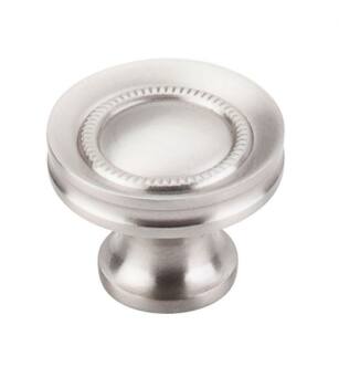 Top Knobs M292 Asbury 1 1/4" Brass Mushroom Shaped Button Faced Cabinet Knob in Brushed Satin Nickel