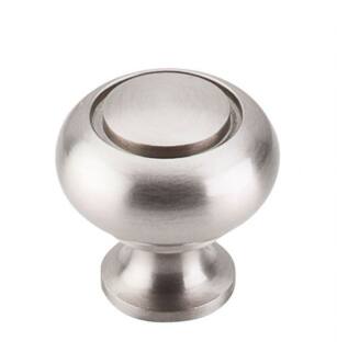 Top Knobs M1308 Asbury 1 1/4" Brass Mushroom Shaped Ring Cabinet Knob in Brushed Satin Nickel