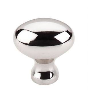 Top Knobs M1305 Asbury 1 1/4" Brass Oval Shaped Cabinet Knob in Polished Nickel