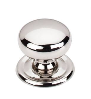 Top Knobs M1316 Asbury 1 1/4" Brass Mushroom Shaped Victoria Cabinet Knob with Backplate in Polished Nickel