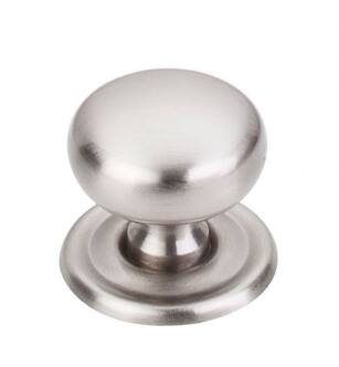 Top Knobs M1315 Asbury 1 1/4" Brass Mushroom Shaped Victoria Cabinet Knob with Backplate in Brushed Satin Nickel