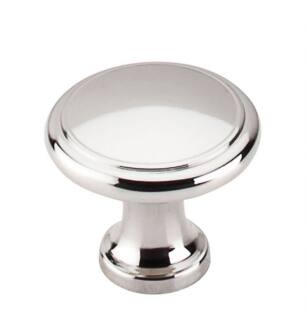 Top Knobs M1317 Asbury 1 1/8" Zinc Alloy Mushroom Shaped Ringed Cabinet Knob in Polished Nickel