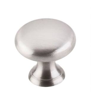 Top Knobs M1310 Asbury 1" Brass Mushroom Shaped Cabinet Knob in Brushed Satin Nickel