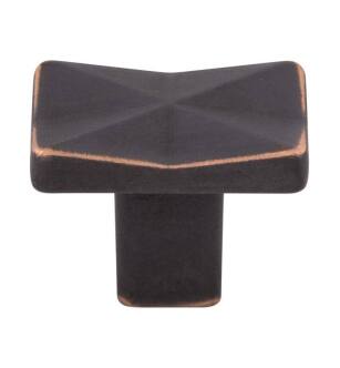 Top Knobs TK560UM Mercer 1 1/4" Zinc Alloy Rectangle Shaped Quilted Cabinet Knob in Umbrio