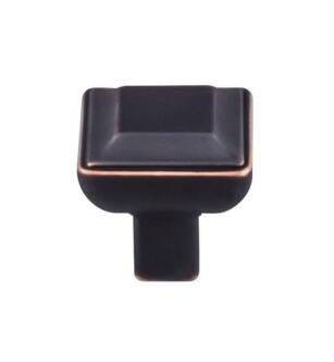 Top Knobs TK671UM Transcend 1 1/8" Zinc Alloy Square Shaped Podium Cabinet Knob in Umbrio