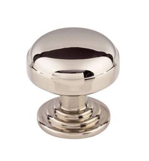 Top Knobs TK3000PN Ellis 1 1/4" Zinc Alloy Round/Mushroom Shape Cabinet Knob in Polished Nickel