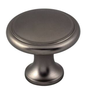 Top Knobs M2196 Nouveau 1 1/8" Zinc Alloy Round/Mushroom Shape Ringed Cabinet Knob in Ash Gray