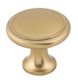 Top Knobs M2197 Nouveau 1 1/8" Zinc Alloy Round/Mushroom Shape Ringed Cabinet Knob in Honey Bronze