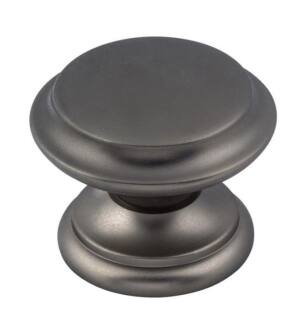 Top Knobs M2162 Dakota 1 3/8" Zinc Alloy Round/Mushroom Shape Flat Top Cabinet Knob in Ash Gray