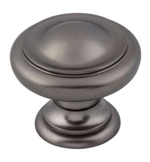 Top Knobs M1564 Nouveau III 1 1/8" Zinc Alloy Round/Mushroom Shape Dome Cabinet Knob in Ash Gray