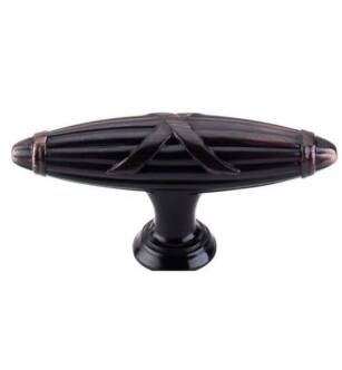 Top Knobs M931 Edwardian 2 3/4" Zinc Alloy T-Shaped Ribbon & Reed Cabinet Knob in Oil Rubbed Bronze