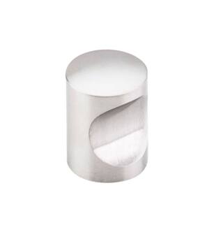 Top Knobs SS21 Stainless 7/8" Steel Cylindrical Shaped Indent Cabinet Knob in Brushed Stainless Steel