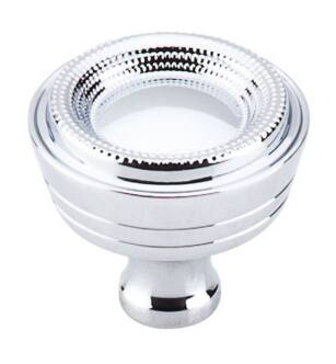 Top Knobs M1620 Edwardian 1 3/8" Hollow Brass Mushroom Shaped Beaded Cabinet Knob in Polished Chrome