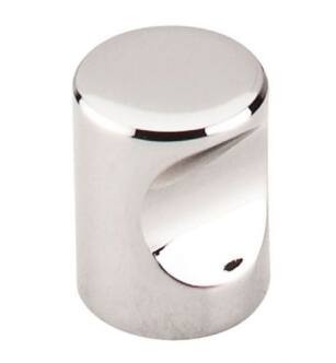Top Knobs M1600 Nouveau II 3/4" Brass Cylindrical Shaped Indent Cabinet Knob in Polished Nickel