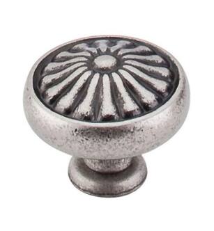 Top Knobs M1598 Normandy 1 1/4" Brass Mushroom Shaped Flower Cabinet Knob in Pewter Antique