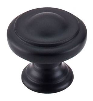Top Knobs M1117 Nouveau III 1 1/8" Zinc Alloy Mushroom Shaped Dome Cabinet Knob in Flat Black