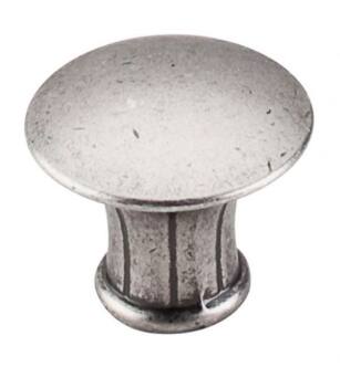 Top Knobs M911 Edwardian 1 1/4" Zinc Alloy Mushroom Shaped Lund Cabinet Knob in Pewter Antique