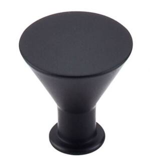 Top Knobs M587 Nouveau II 1 1/4" Brass Cone Shaped Cocktail Cabinet Knob in Flat Black