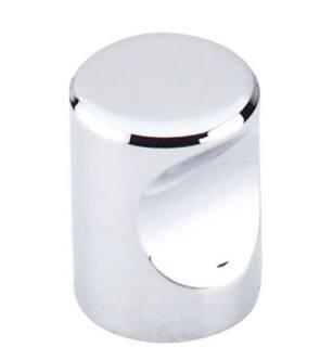 Top Knobs M580 Nouveau II 3/4" Zinc Cylindrical Shaped Indent Cabinet Knob in Polished Chrome