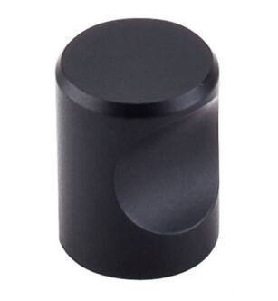 Top Knobs M581 Nouveau II 3/4" Zinc Cylindrical Shaped Indent Cabinet Knob in Flat Black