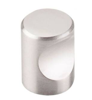 Top Knobs M579 Nouveau II 3/4" Zinc Cylindrical Shaped Indent Cabinet Knob in Brushed Satin Nickel