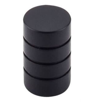 Top Knobs M578 Nouveau II 5/8" Brass Cylindrical Shaped Stacked Cabinet Knob in Flat Black
