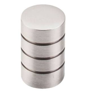 Top Knobs M576 Nouveau II 5/8" Brass Cylindrical Shaped Stacked Cabinet Knob in Brushed Satin Nickel