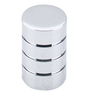 Top Knobs M577 Nouveau II 5/8" Brass Cylindrical Shaped Stacked Cabinet Knob in Polished Chrome
