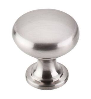 Top Knobs M410 Nouveau 1 1/4" Zinc Round Shaped Hollow Cabinet Knob in Brushed Satin Nickel