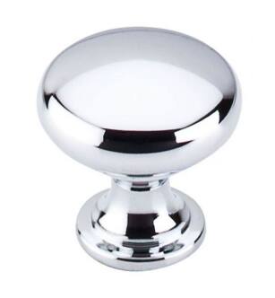Top Knobs M411 Nouveau 1 1/4" Zinc Round Shaped Hollow Cabinet Knob in Polished Chrome