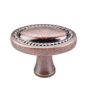 Top Knobs M404 Somerset II 1 1/4" Zinc Oval Shaped Rope Cabinet Knob in Antique Copper