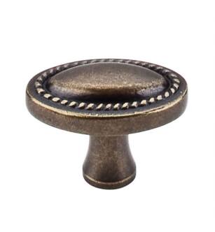 Top Knobs M402 Somerset II 1 1/4" Zinc Oval Shaped Rope Cabinet Knob in German Bronze