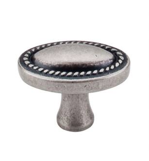 Top Knobs M401 Somerset II 1 1/4" Zinc Oval Shaped Rope Cabinet Knob in Pewter Antique