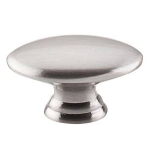 Top Knobs M379 Nouveau 3/4" Zinc Oval Shaped Cabinet Knob in Brushed Satin Nickel