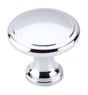 Top Knobs M377 Nouveau 1 1/8" Zinc Mushroom Shaped Ringed Cabinet Knob in Polished Chrome