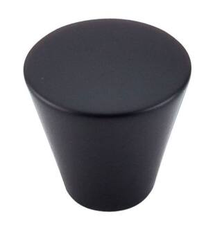 Top Knobs M373 Nouveau 1 1/8" Brass Cone Shaped Cabinet Knob in Flat Black