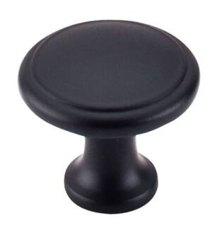 Top Knobs M378 Nouveau 1 1/8" Zinc Mushroom Shaped Ringed Cabinet Knob in Flat Black